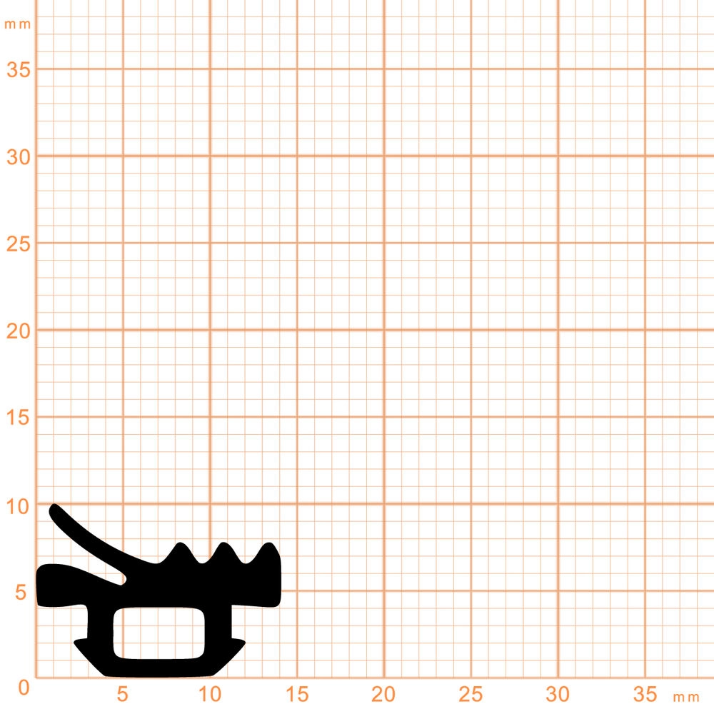 Glasauflage- und Fassadendichtungen - Verglasungsdichtung für Fenster | 14 mm Breite | Farbe: schwarz