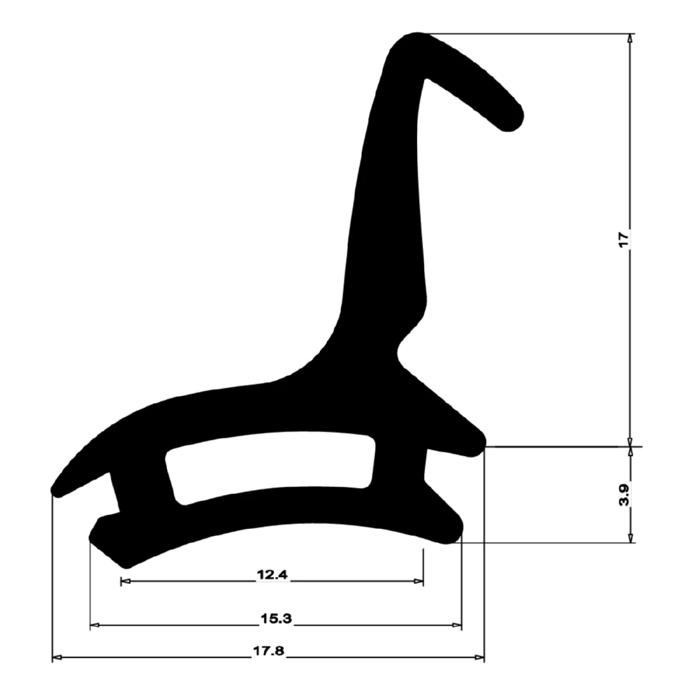 Mitteldichtung für Kunststofffenster | 22 mm Höhe | Farbe: schwarz