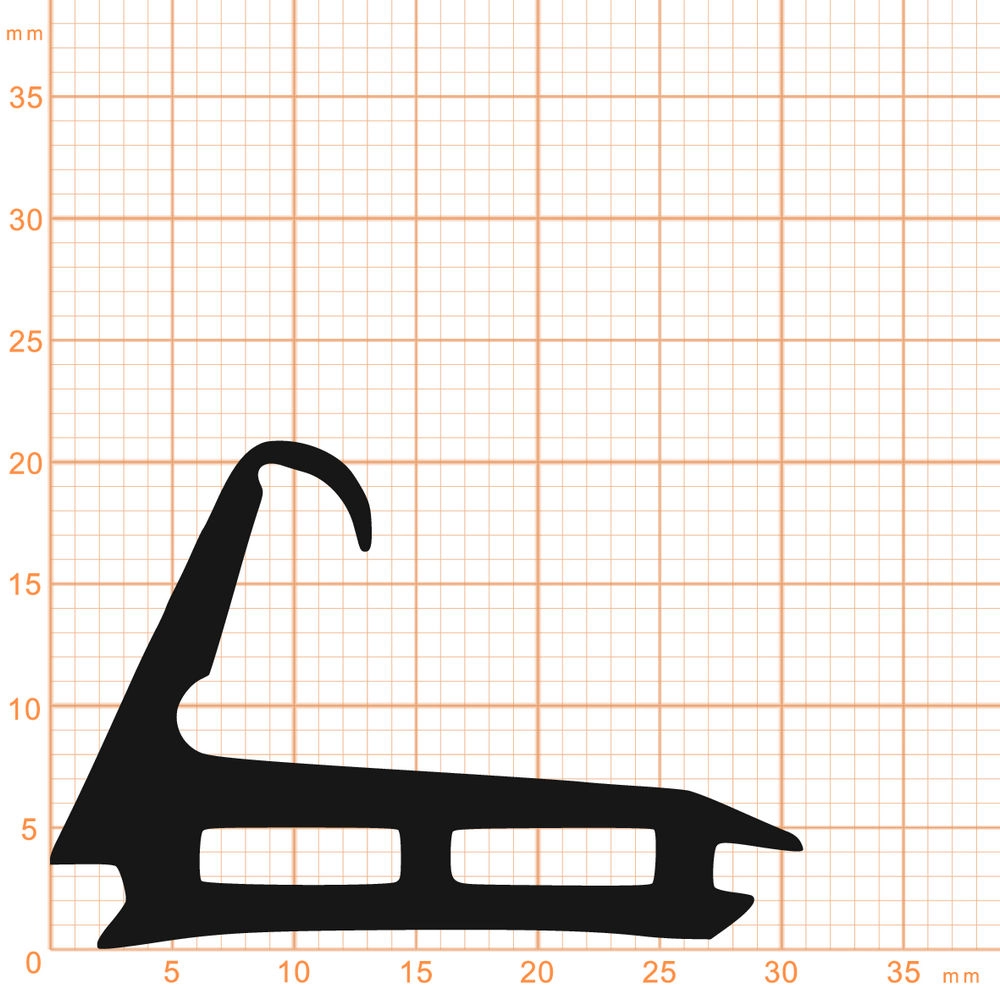 Mitteldichtungen - Mitteldichtung für Metall- und Alufenster | 21 mm Höhe | Farbe: schwarz