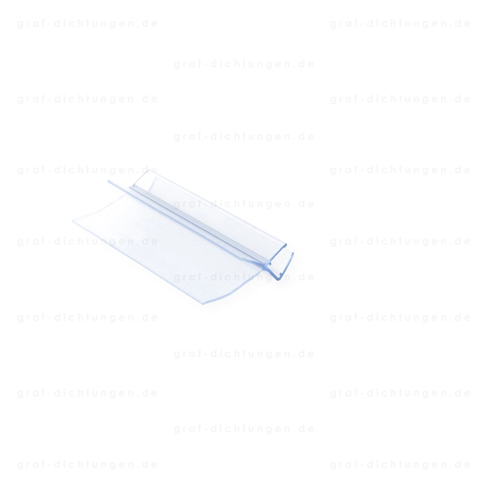 Waagrecht - Duschdichtung mit 135° Lippe | Glasstärke: 6 – 8 mm | Farbe: transparent