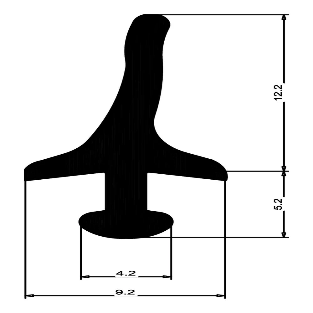 Mitteldichtung für Metallfenster | 18 mm Höhe | Farbe: schwarz