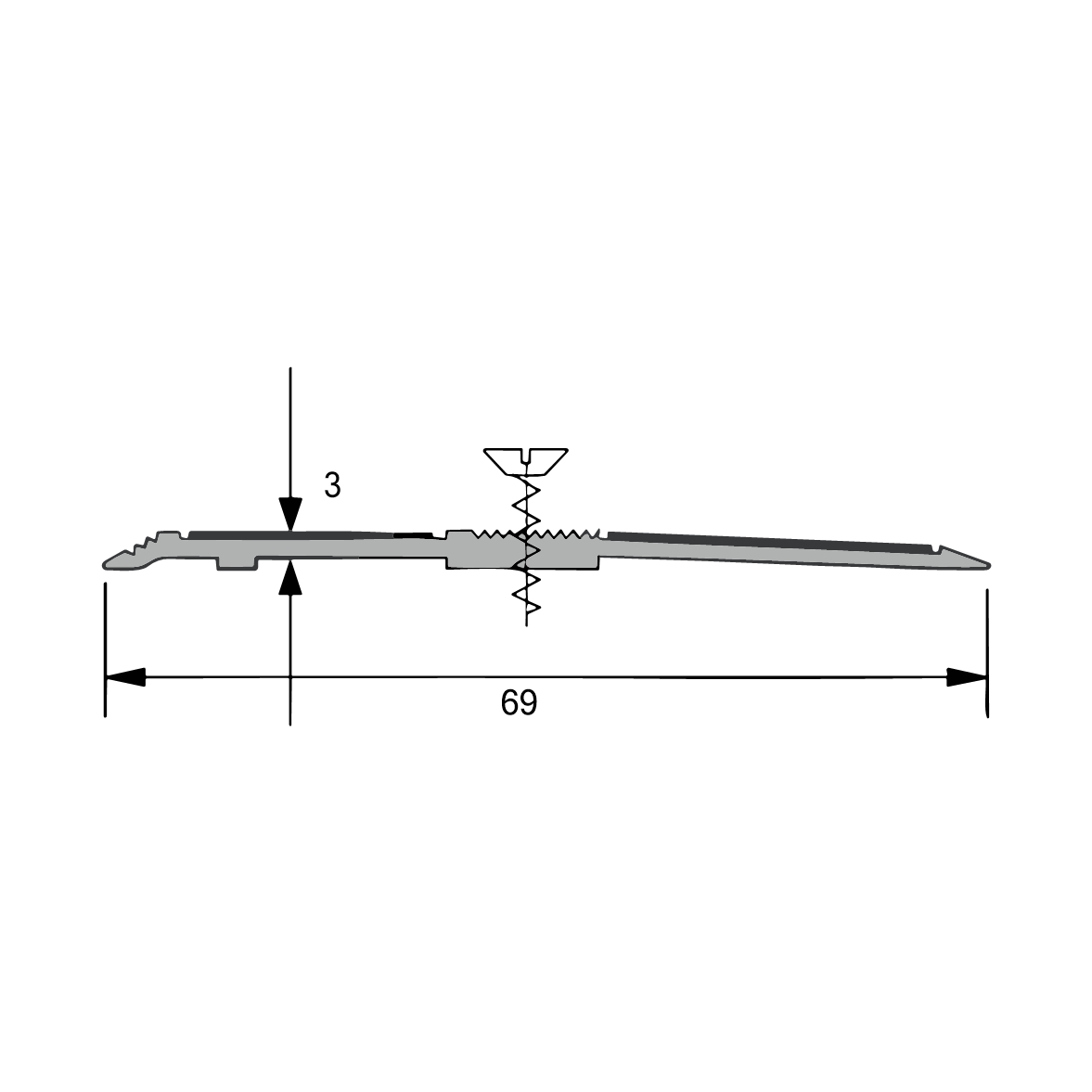 Schwellenprofil TP 69 Alu-elox. in anthrazit