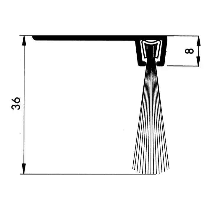Bürstendichtungen - Bürstendichtung für Türen | Bürstenhöhe: 28 mm | Farbe: Alu-werkblank
