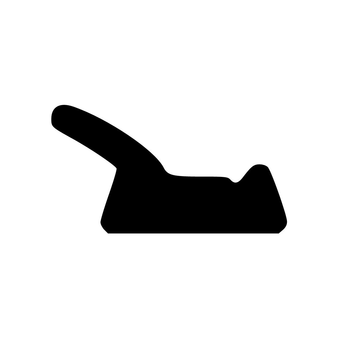 Lippendichtungen - Anschlagdichtung mit Lippe und glattem Fuß | 7 mm Höhe | Farbe: schwarz