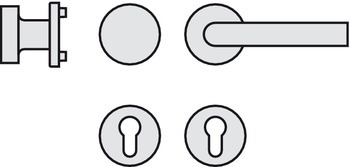 Türdrücker - Türdrücker-Garnitur mit Profilzylinder | Hoppe Amsterdam E1400Z/42KV/42KVS | Farbe: silber