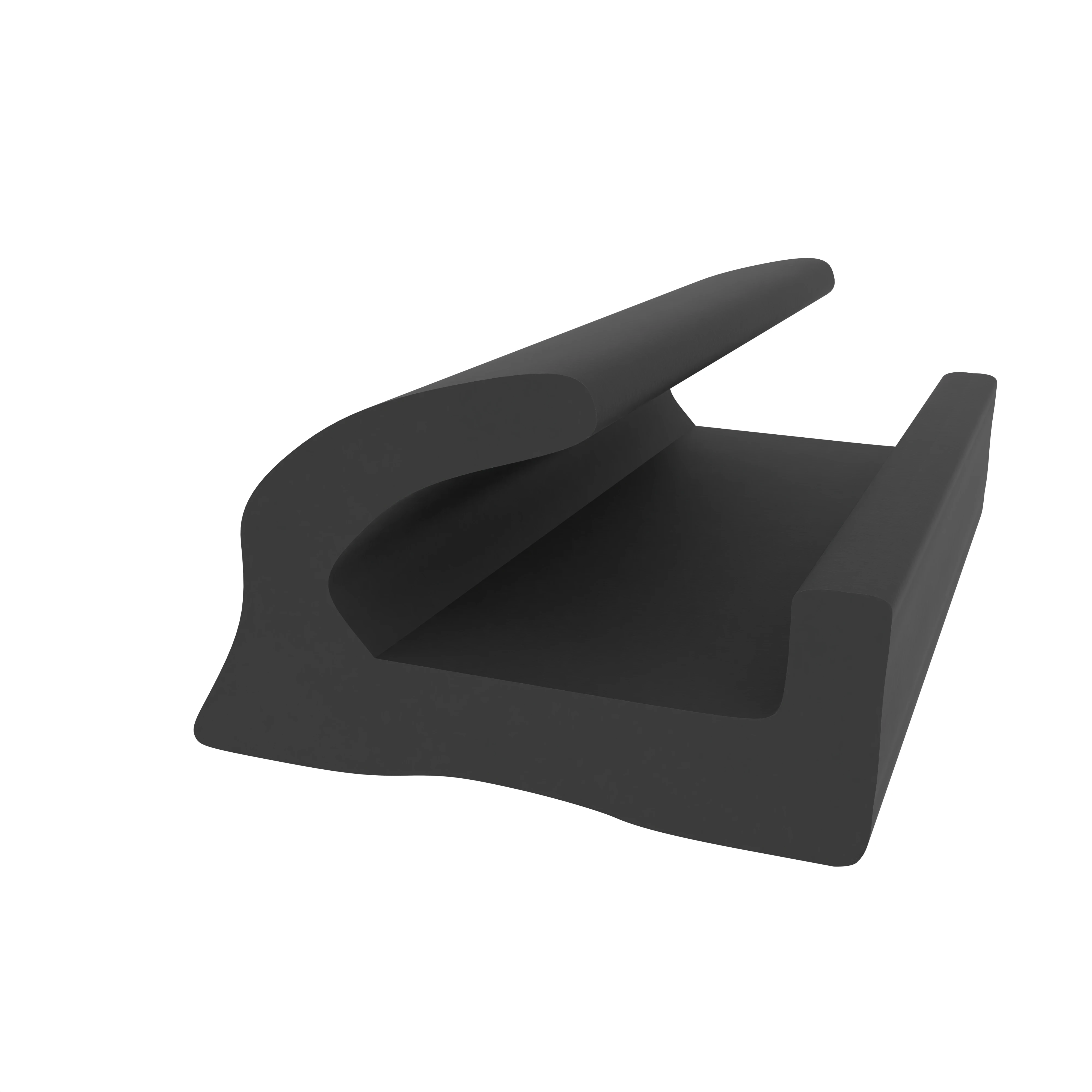 Lippendichtungen - Anschlagdichtung mit Lippe und glattem Fuß | 12 mm Breite | Farbe: schwarz