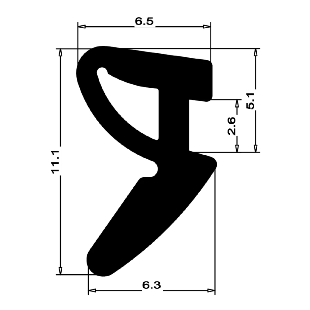 Verglasungsdichtung für Wicona und Schüco Fenster | 7 mm Breite | Farbe: schwarz