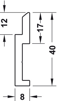 Büroeinrichtung - Einhängeprofil Eilox | Länge: 2000 mm | Lochung: 96 mm