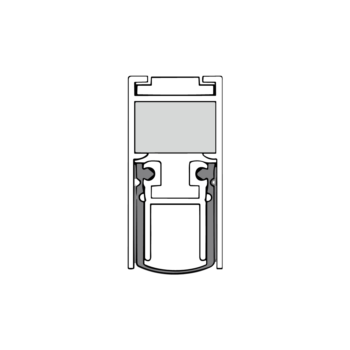 Schall-Ex Duo L-15 QFS | 708 mm zweiseitig (alu-werkblank / 708 mm)