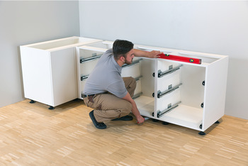 Tischbeschläge & Rollen - Verstellwerkzeug für Sockelsystem Häfele AXILO™ 78 | Länge: 660 mm | Farbe: grau/rot