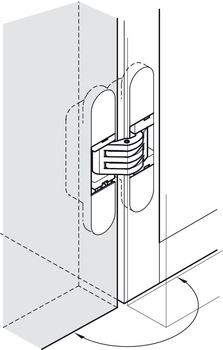 Scharniere - Scharnier für Holzdicken ab 18 mm für unsichtbaren Anschlag in schwarz