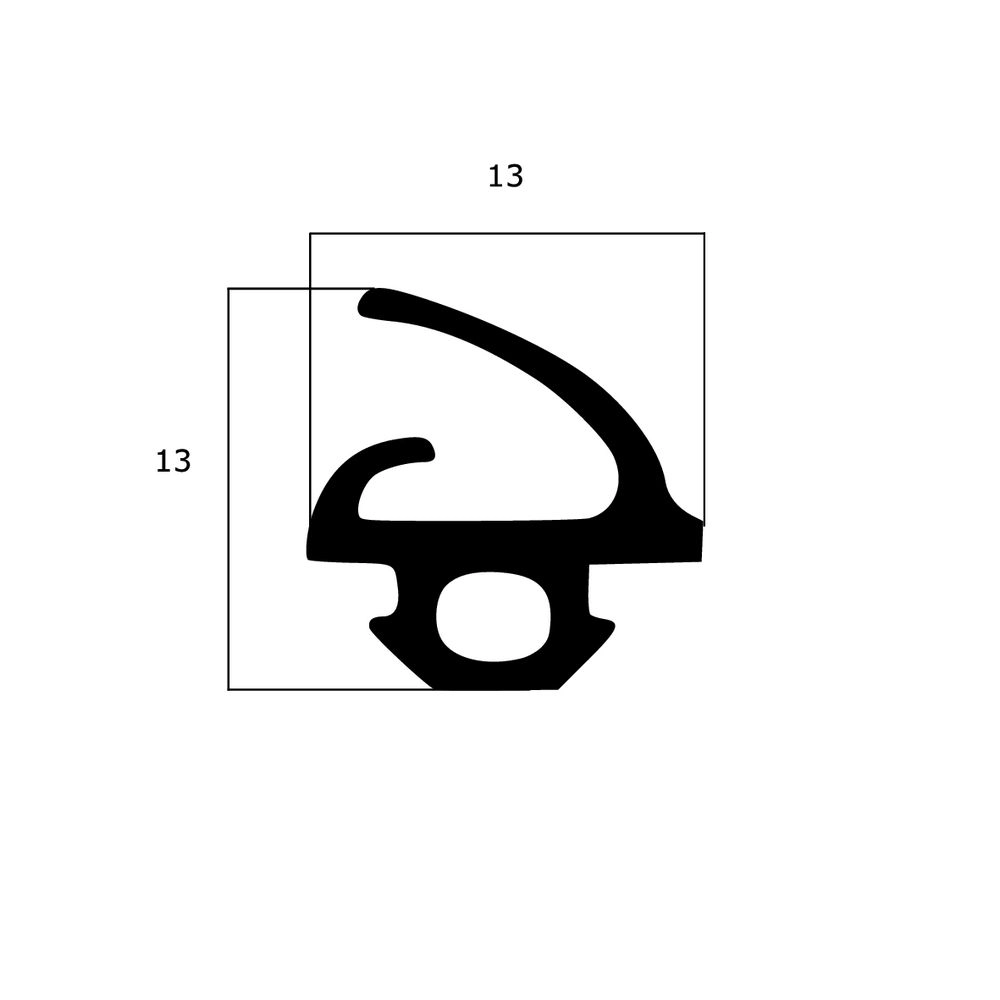 Lippendichtungen - Anschlagdichtung für Tore und Systemtüren | 13 mm Höhe | Farbe: schwarz 