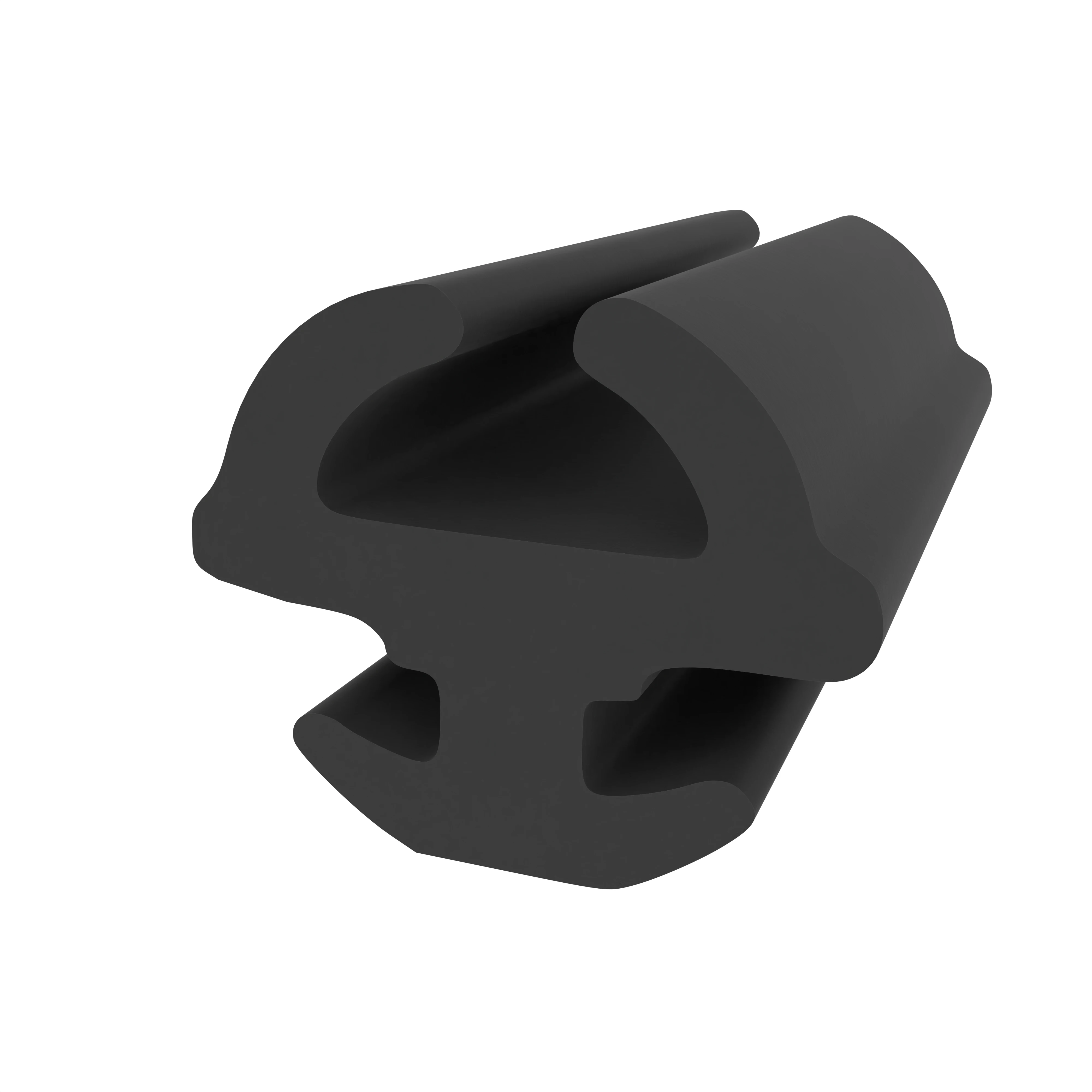 Lippendichtungen - Anschlagdichtung mit Lippe und profiliertem Fuß | 6 mm Höhe | Farbe: schwarz 