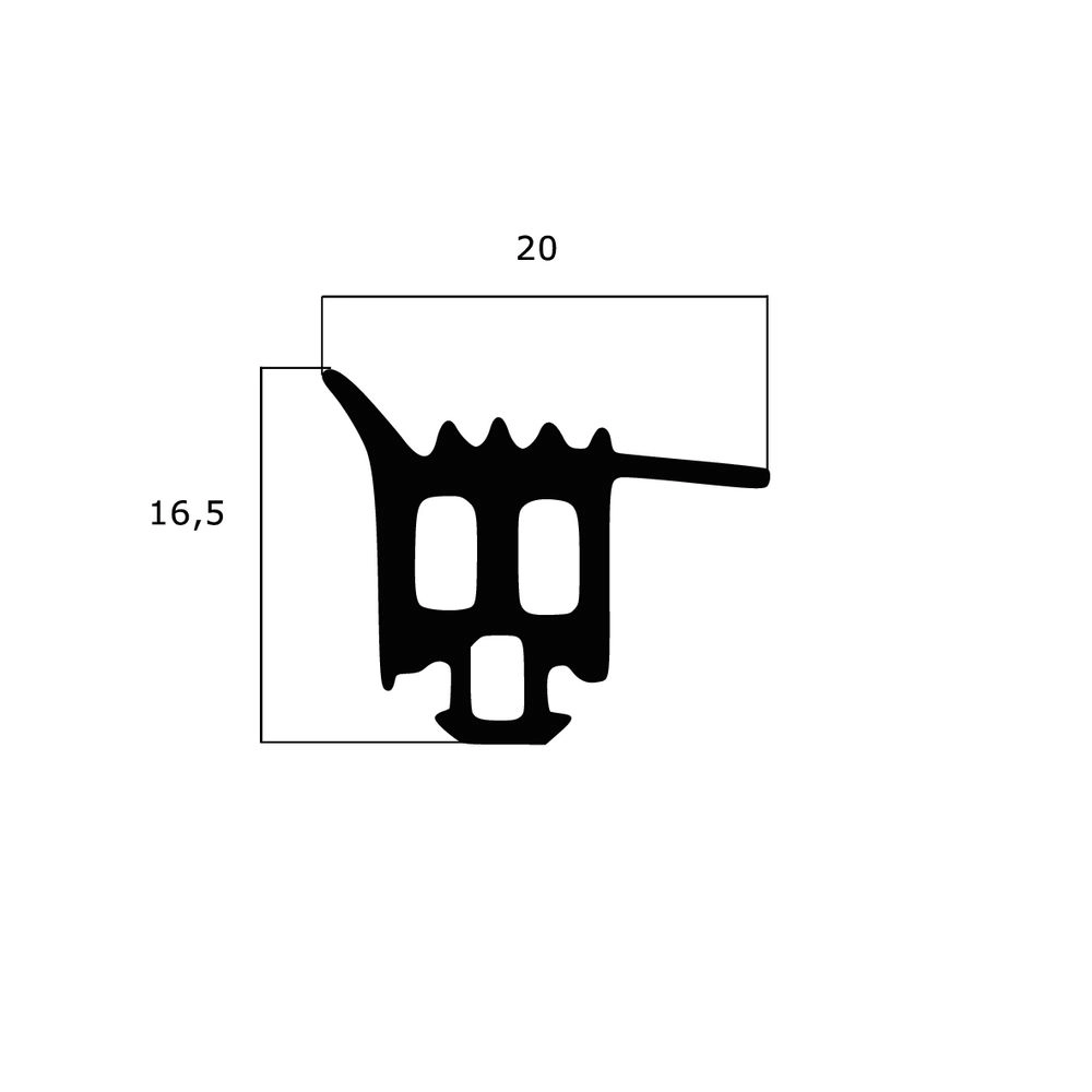 Verglasungsdichtungen - Verglasungsdichtung für Schüco Fenster | 20 mm Breite | Farbe: schwarz