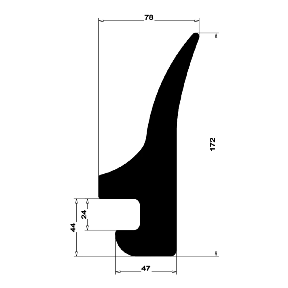 Mitteldichtung für Metall- und Alufenster | 19 mm Höhe | Farbe: schwarz