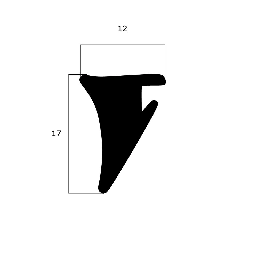 Verglasungsdichtungen - Verglasungsdichtung für Fenster | 12 mm Breite | Farbe: schwarz