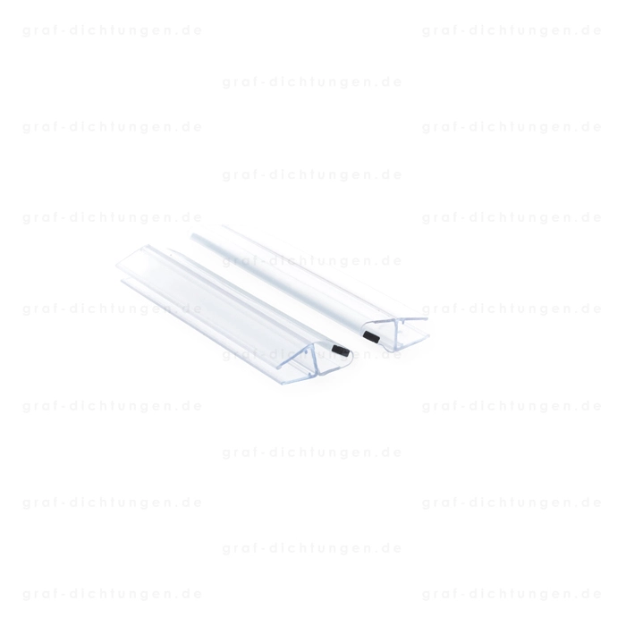 Senkrecht - Dusch-Magnetprofil 180 ° Winkel | 6 - 8 mm Glasstärke | Farbe: transparent