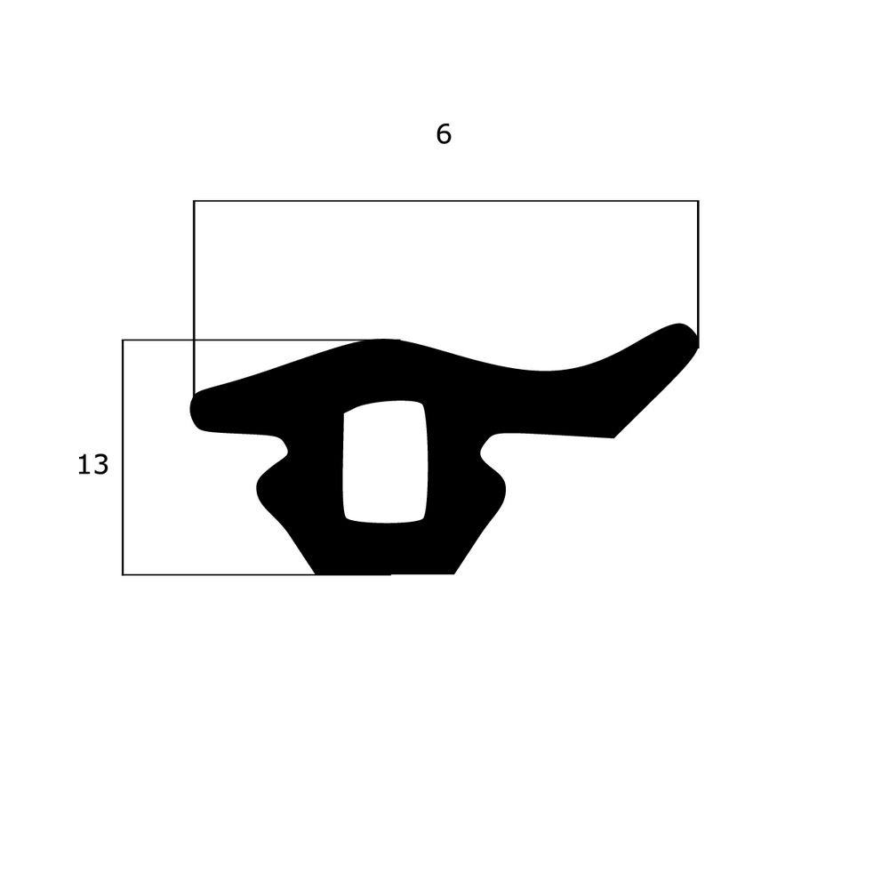 Türrahmen Dichtung - Anschlagdichtung für Fenstern mit seitlichem Anschlag | 6 mm Breite | Farbe: schwarz