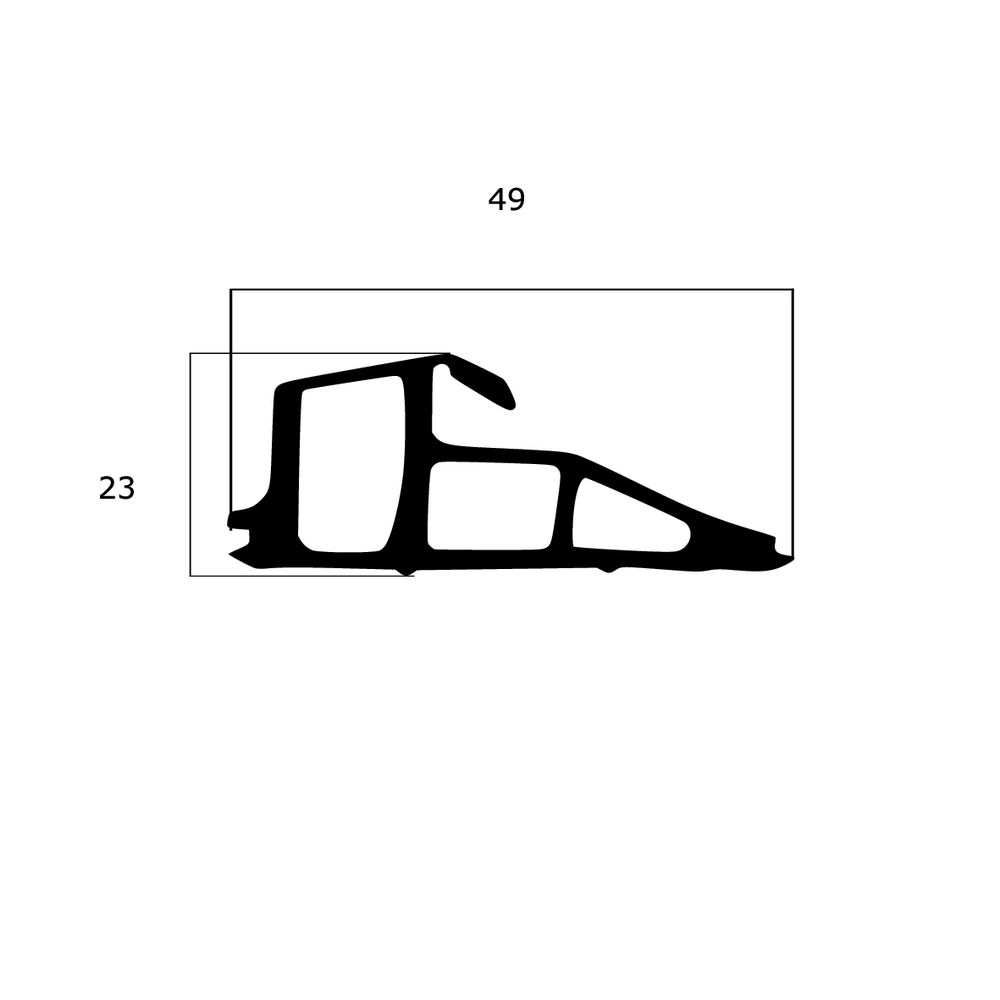 Mitteldichtungen - Mitteldichtung für Metall- und Alufenster | 49 mm Höhe | Farbe: schwarz