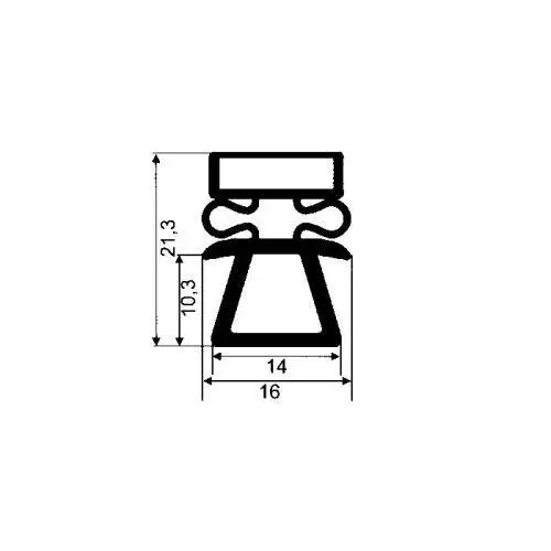 Kühlschrankdichtungsrahmen | 21,3 mm Höhe | Farbe: grau