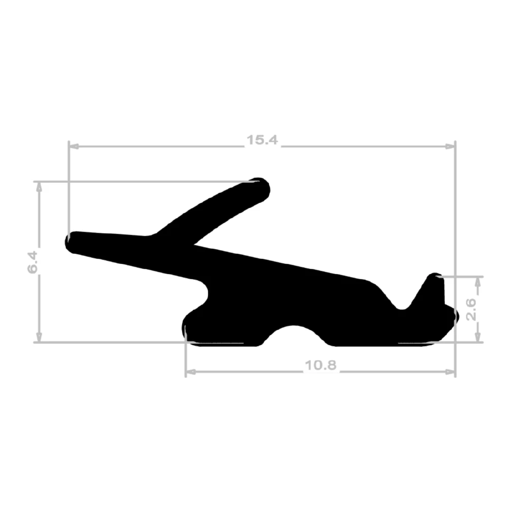 Anschlagdichtung mit Schlauch für Kömmerling Fenster | 14,5 mm Höhe | Farbe: schwarz
