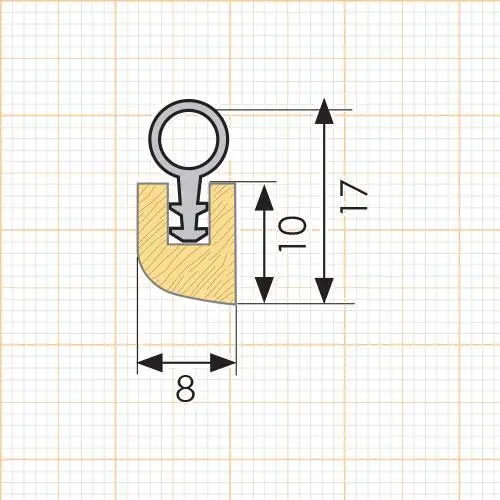 Anpressdichtungen - Anpressdichtung für Fenster- und Türrahmen | 2000 mm Länge | Farbe: rohholz