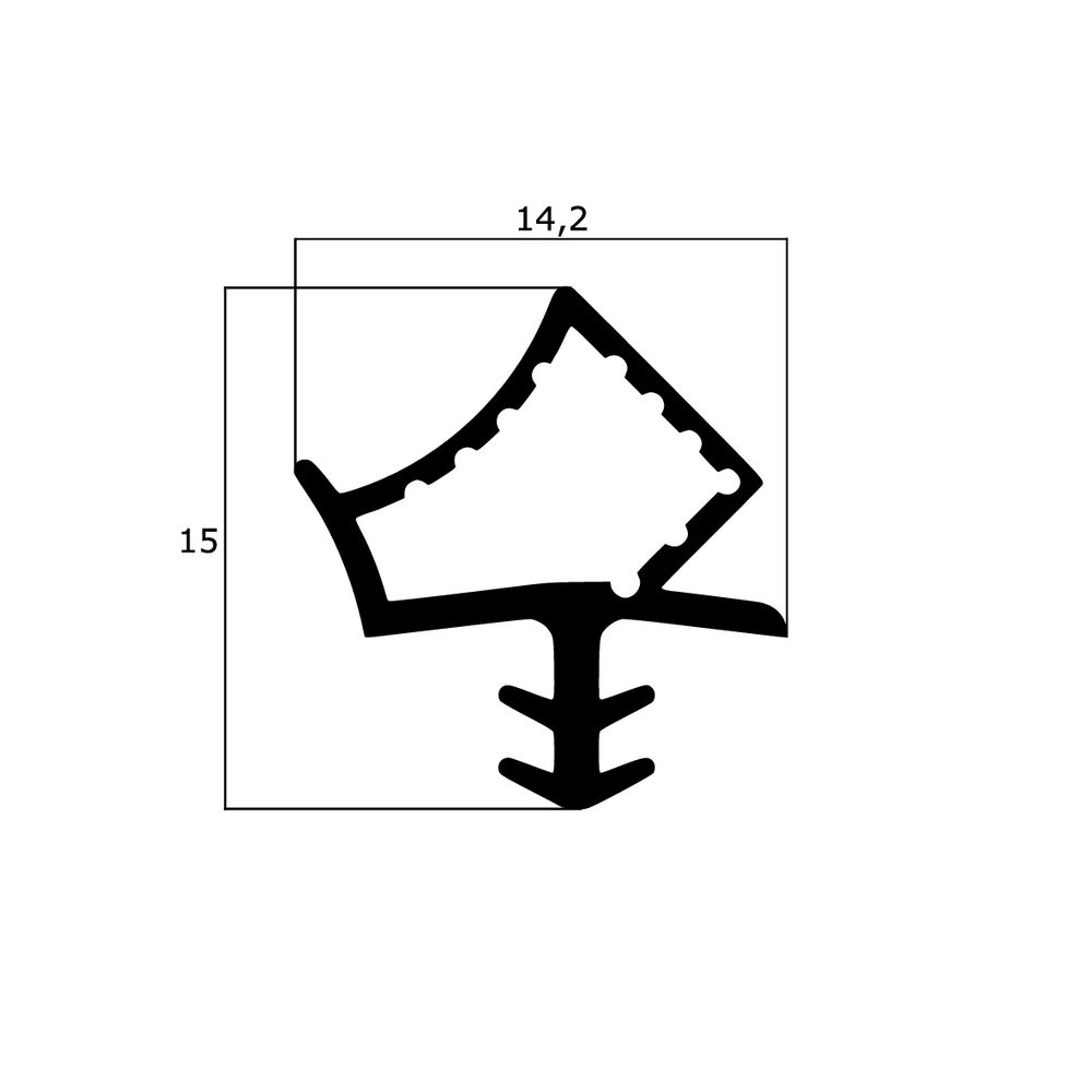 Türrahmen Dichtung - Holzzargendichtung für Holztüren | 12 mm Falzbreite | Farbe: braun