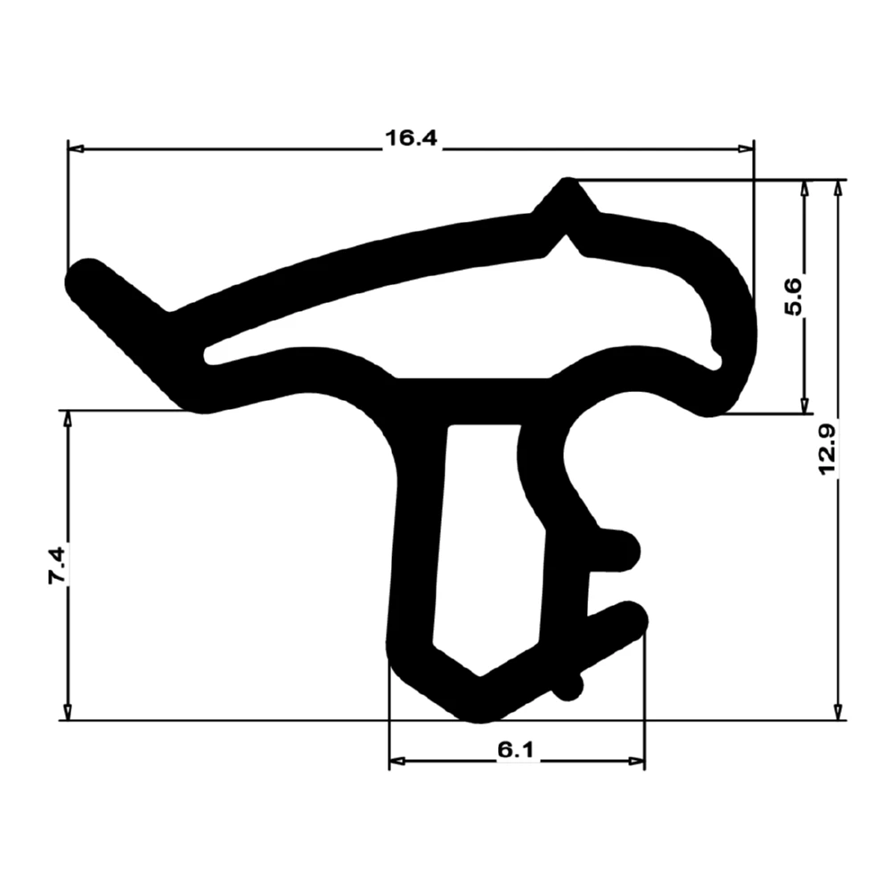 Stahlzargendichtung für Stahlrahmen | 13 mm Höhe | Farbe: grau