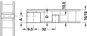 Verbinder & Bodenträger - Verbindergehäuse von Häfele Rafix 20 | Bohrtiefe: 14,02 mm +0,2 mm | Für Holzdicke ab 19 mm