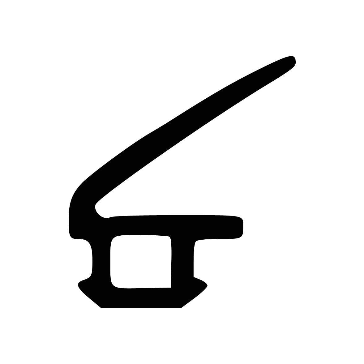 Lippendichtungen - Anschlagdichtung mit Lippe und profiliertem Fuß | 12 mm Höhe | Farbe: schwarz