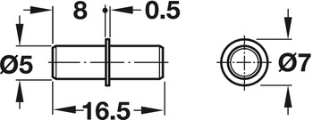Bodenträger für Holzböden | Länge: 16,5 mm | Bohrloch Ø 5 mm