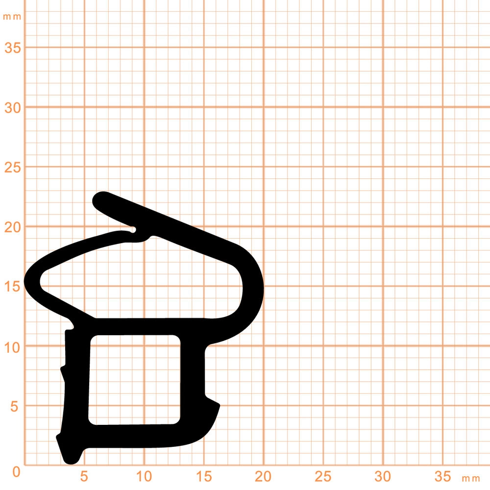 Stahlzargendichtung für Stahlzargen | 20 mm Breite | Farbe: schwarz