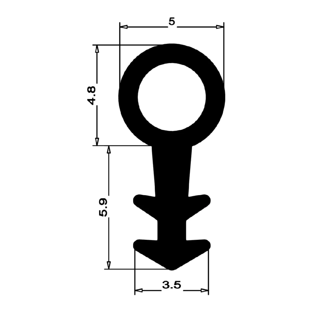 Holzzargendichtung für Zimmertüren | 3 mm Nutbreite | Farbe: transparent