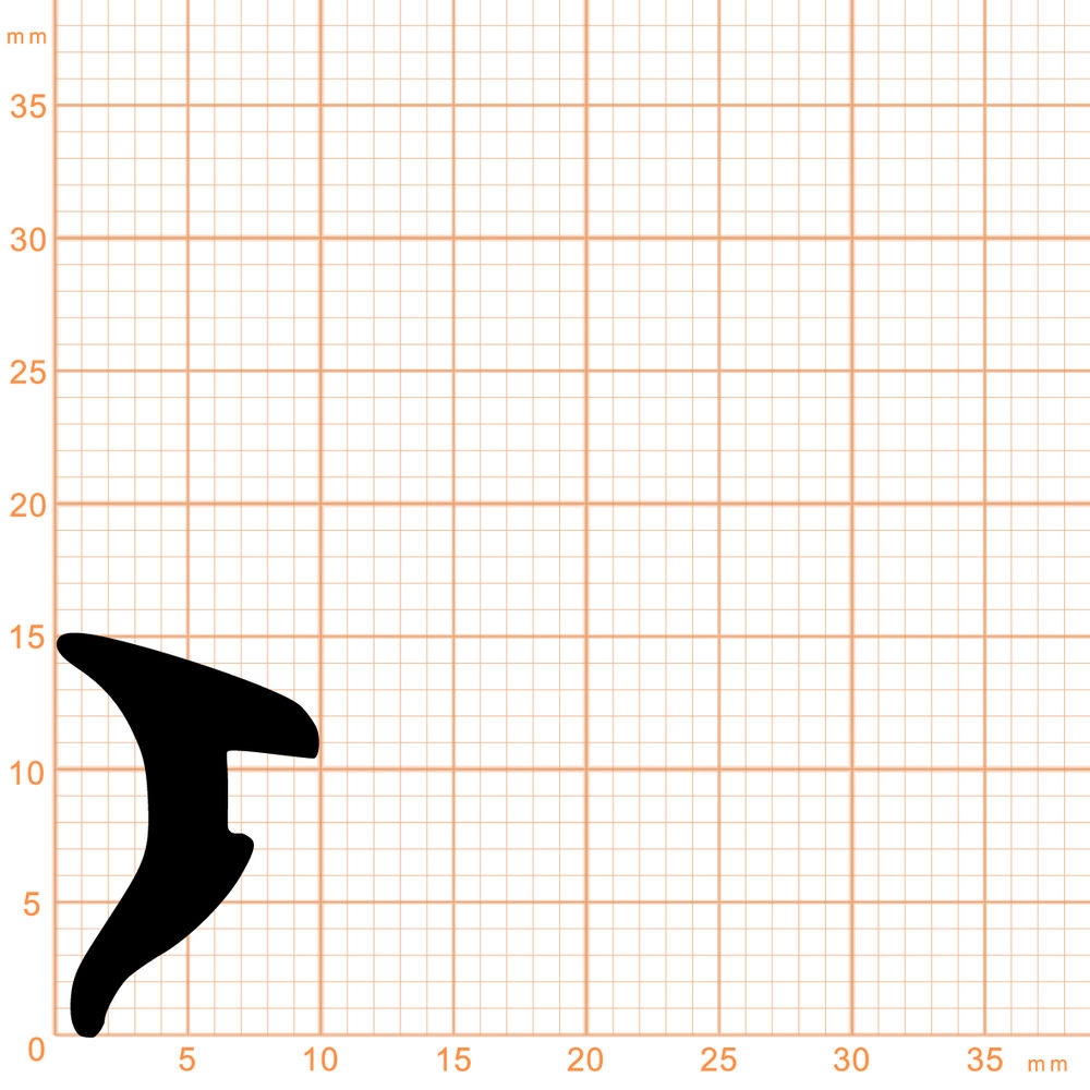 Verglasungsdichtungen - Anschlagdichtung mit Schlauch für Kömmerling Fenster | 15 mm Höhe | Farbe: schwarz