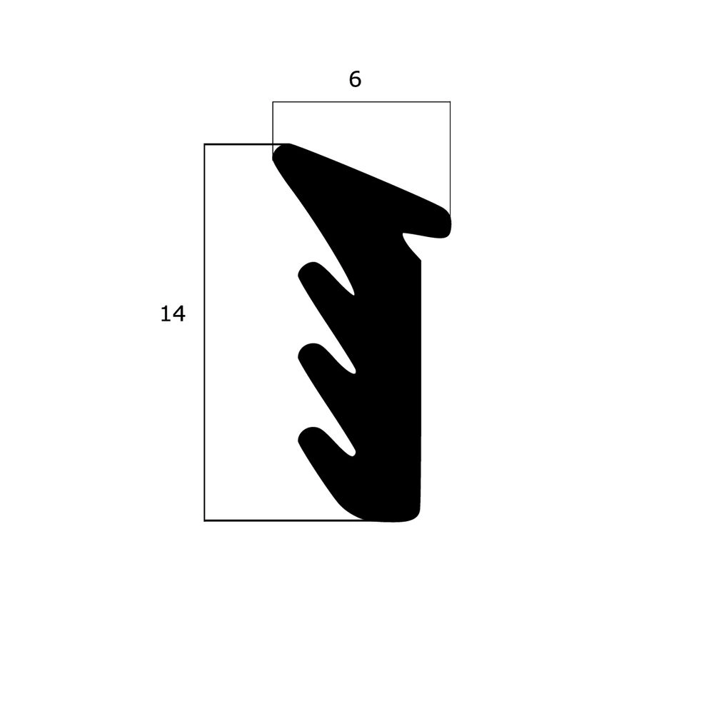 Verglasungsdichtungen - Verglasungsdichtung für Fenster | 14 mm Höhe | Farbe: schwarz