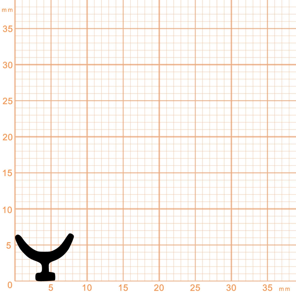 Anschlagdichtung mit Lippe und profiliertem Fuß | 6,5 mm Höhe | Farbe: schwarz