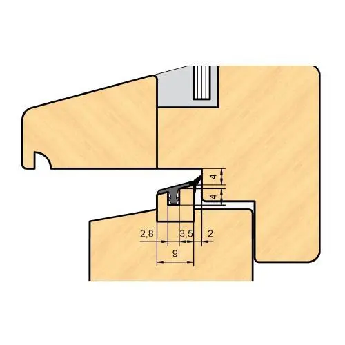 Anschlagdichtung mit Lippe für Holzfenster | 7 mm Höhe | Farbe: schwarz 