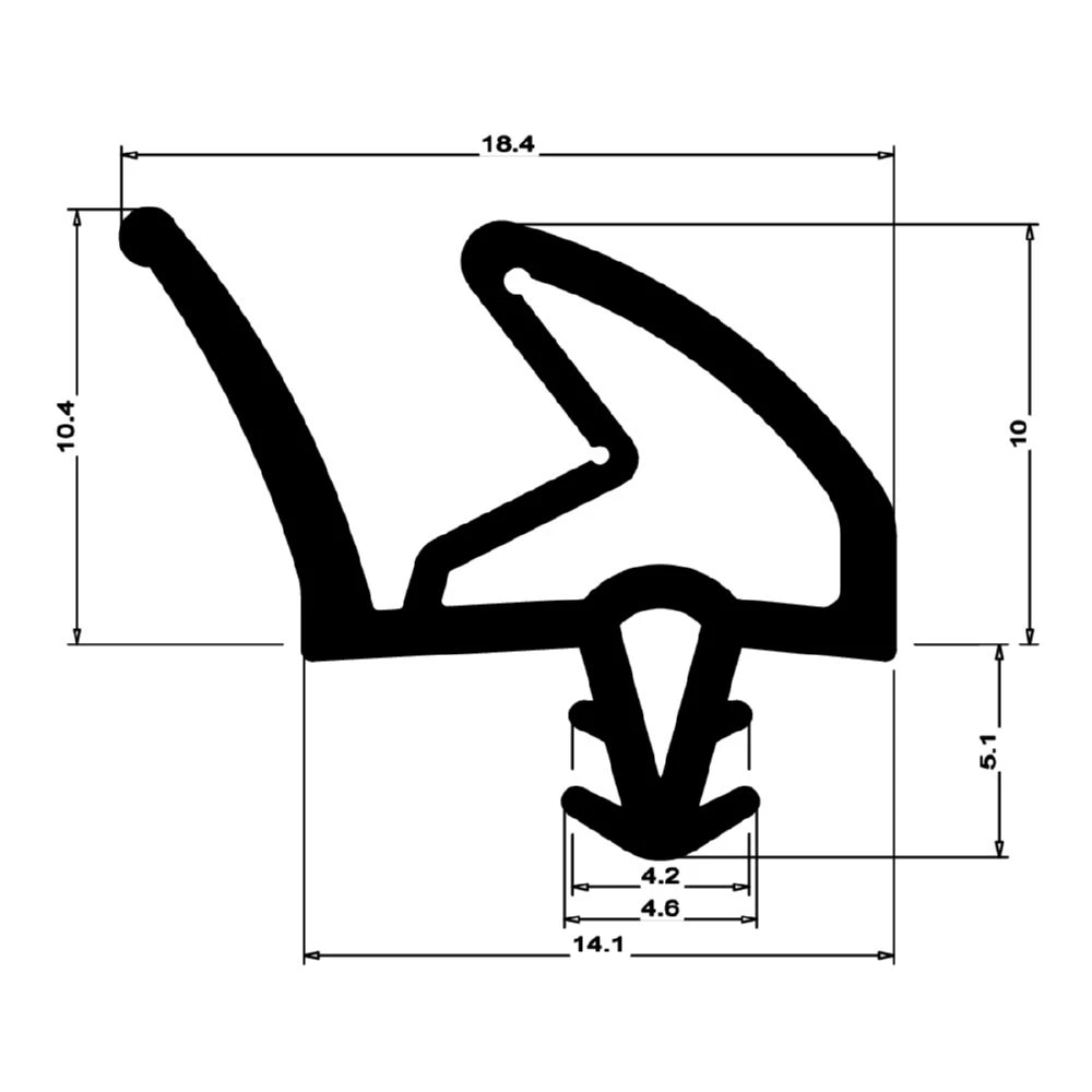 Holzzargendichtung für Haustüren | 15 mm Falzbreite | Farbe: beige