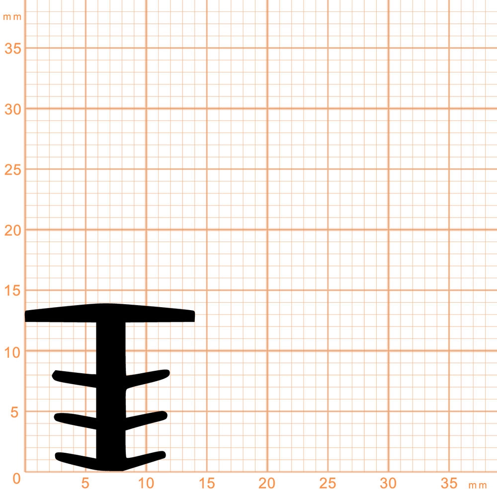 Treppenstufenprofile - Fugenabdeckprofil | Höhe: 14 mm | Farbe: schwarz