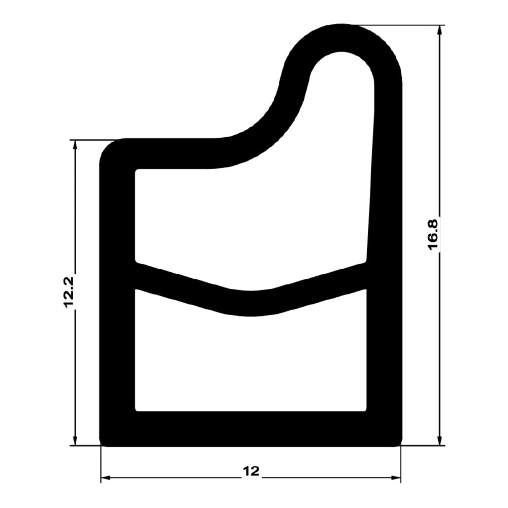 Stahlzargendichtung für Stahltüren | 18 mm Höhe | Farbe: grau