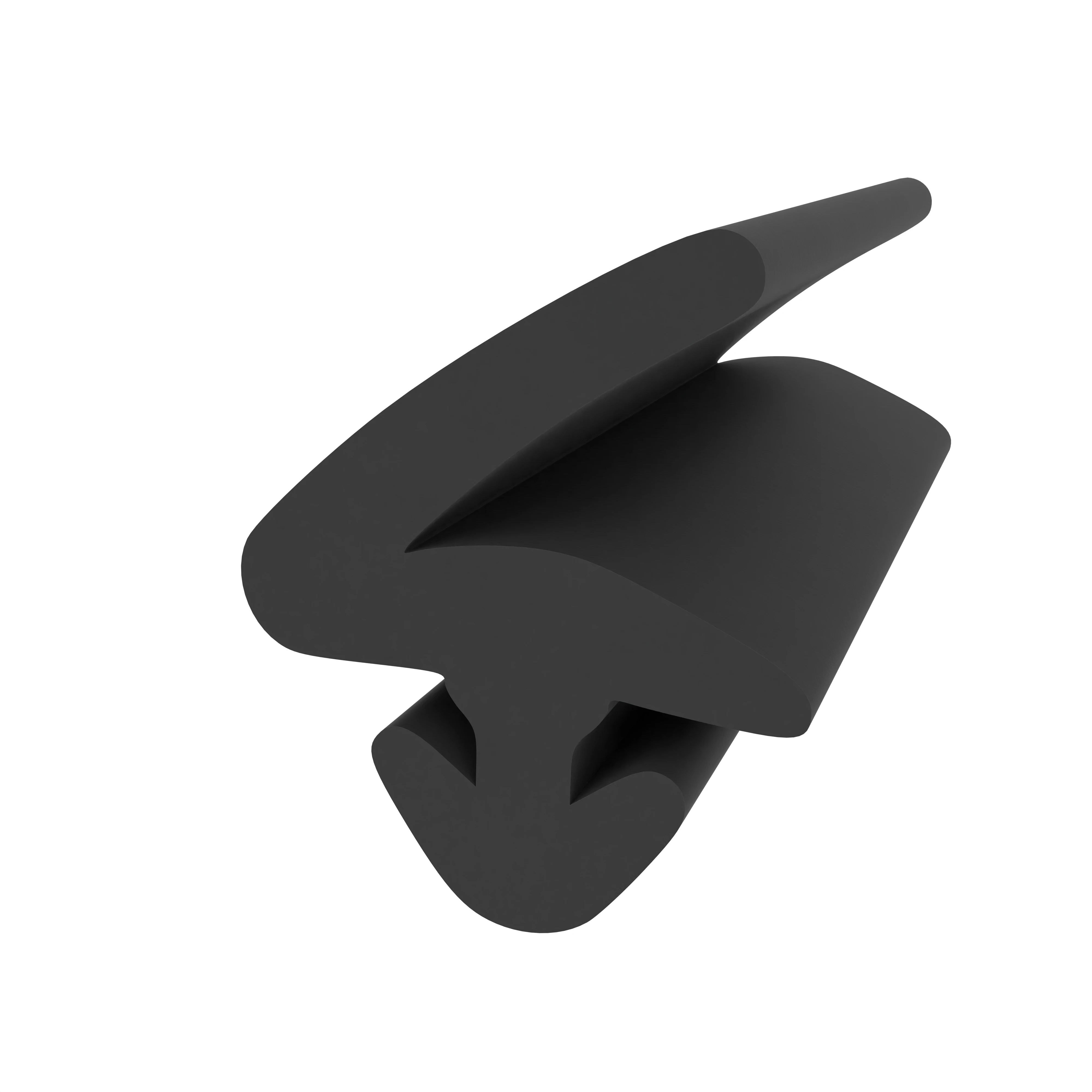 Anschlagdichtung mit Lippe und profiliertem Fuß | 11 mm Höhe | Farbe: schwarz  Anschlagdichtung mit Lippe und profiliertem Fuß | 11 mm Höhe | Farbe: schwarz