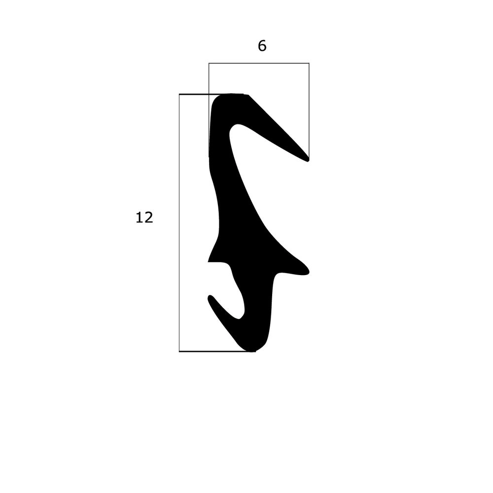 Mitteldichtungen - Mitteldichtung für Metall- und Alufenster | 6 mm Höhe | Farbe: schwarz