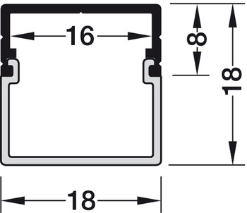 Beleuchtung - Unterbauprofil für Häfele Loox | Modell: Profil 2192 | Länge: 2500 mm