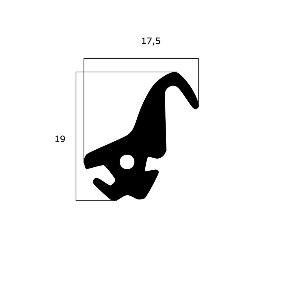 Mitteldichtungen - Mitteldichtung für Metall- und Alufenster | 19 mm Höhe | Farbe: schwarz