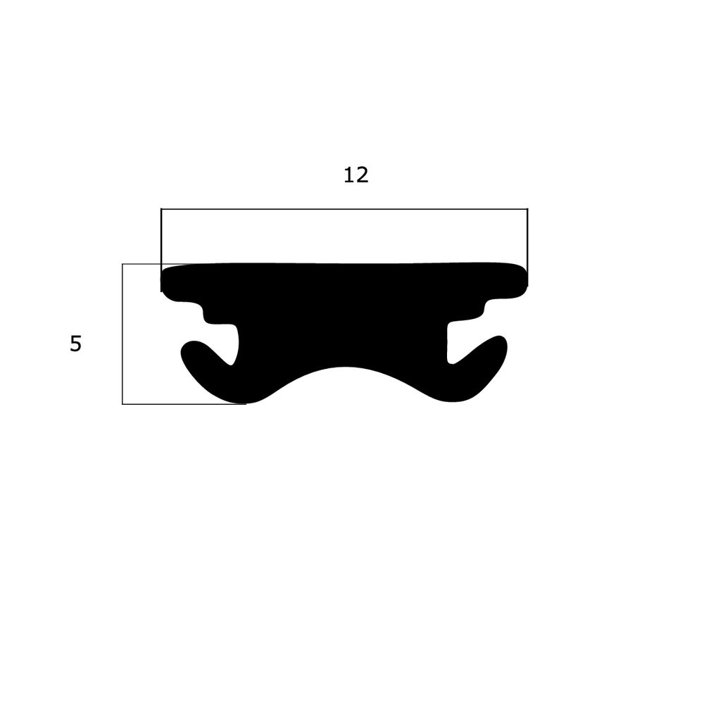 Treppenstufenprofile - Fugenabdeckprofil | Höhe: 5 mm | Farbe: schwarz