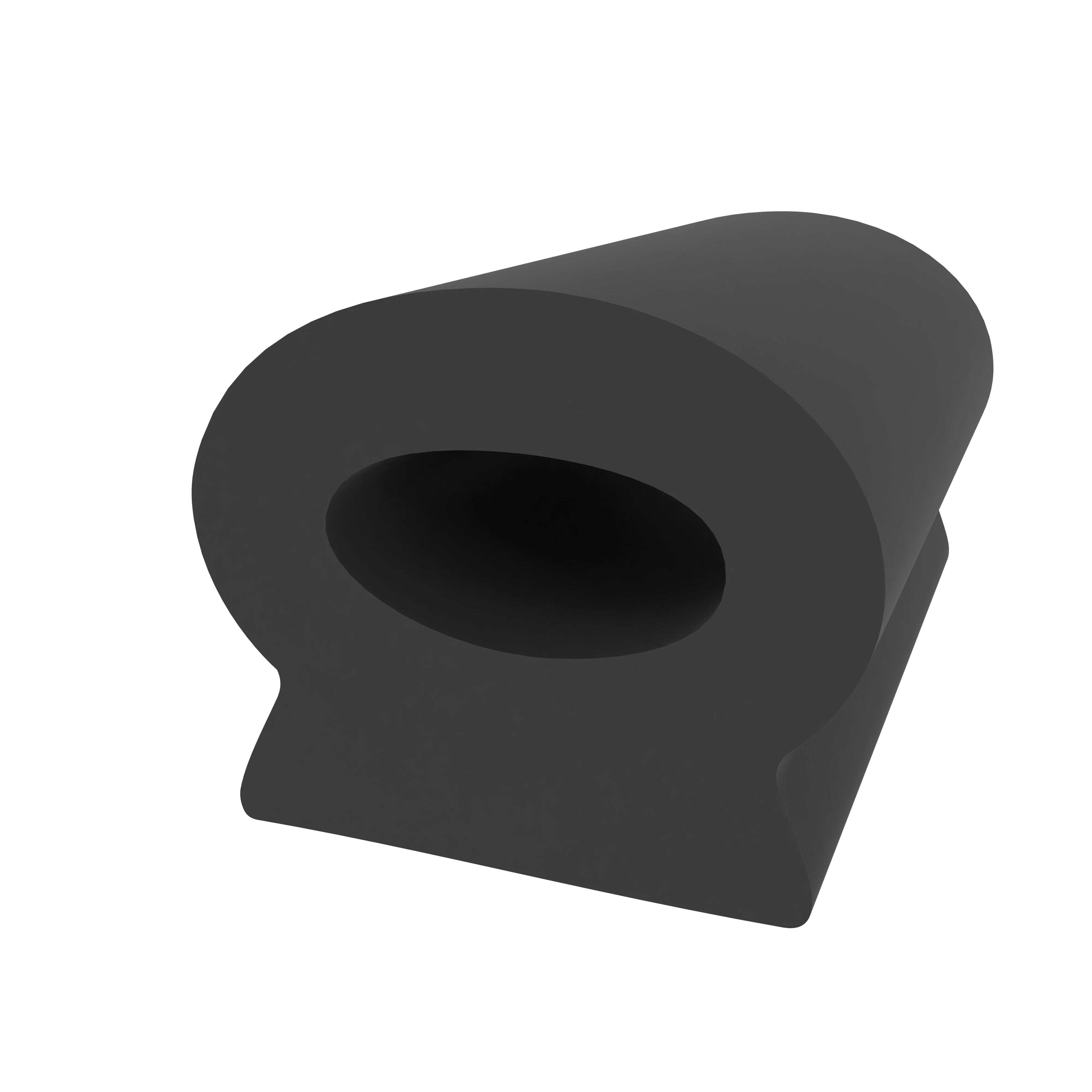Anschlagdichtung mit Schlauch | 6 mm Höhe | Farbe: schwarz 