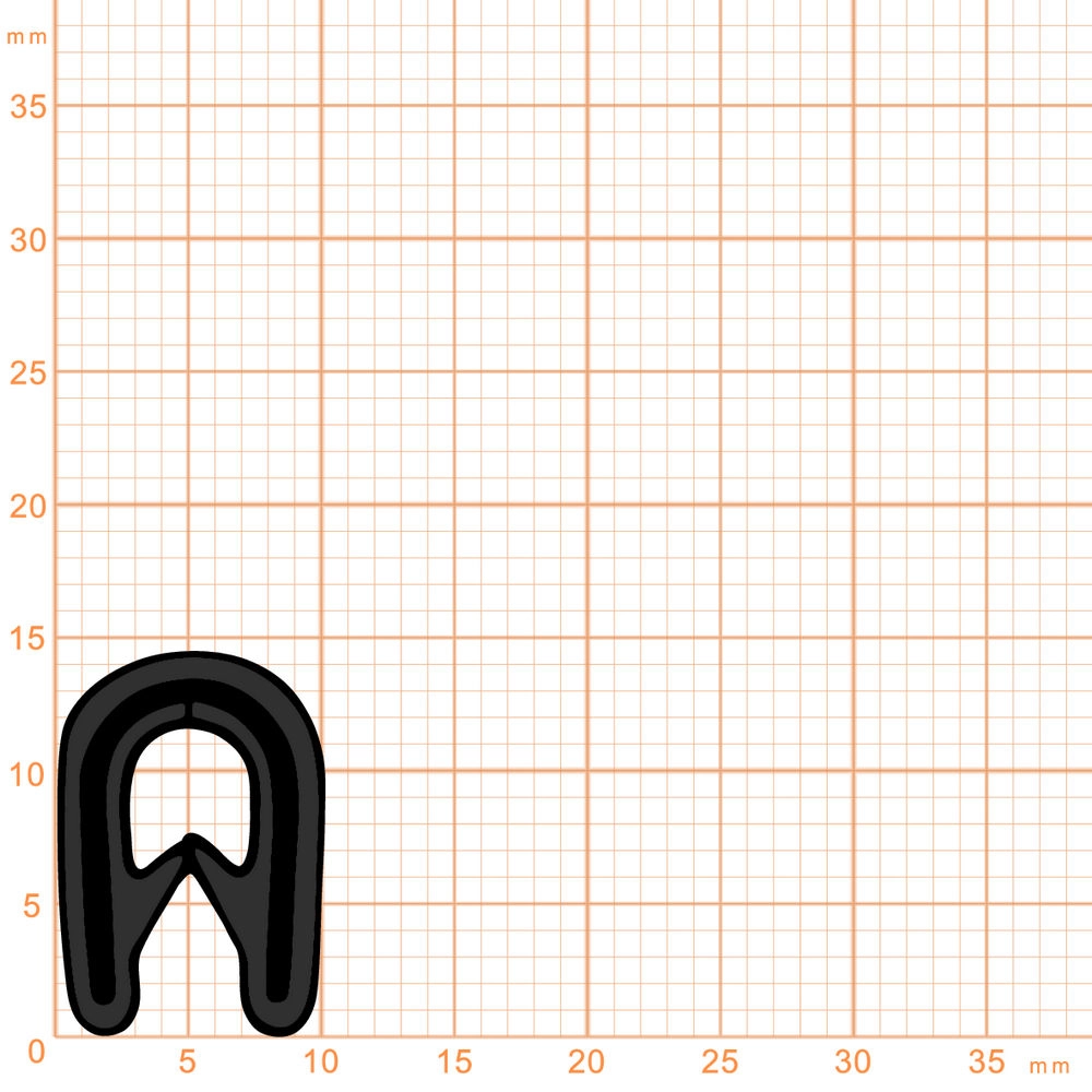 Kantenschutz - Kantenschutzprofil | Klemmbereich 1 - 4 mm | Farbe: schwarz