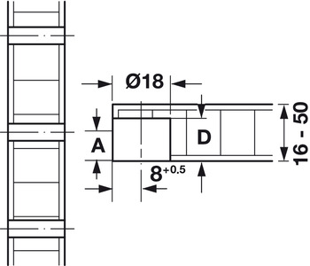 Trägerteil Tab V für Schrauben
