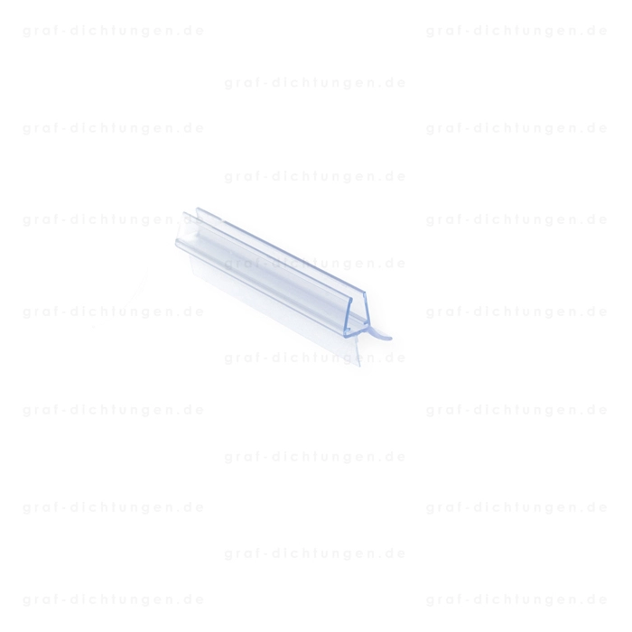 Waagrecht - Runddusch-Wasserabweisprofil mit 135° Lippe | 6 - 8 mm Glasstärke | Farbe: transparent