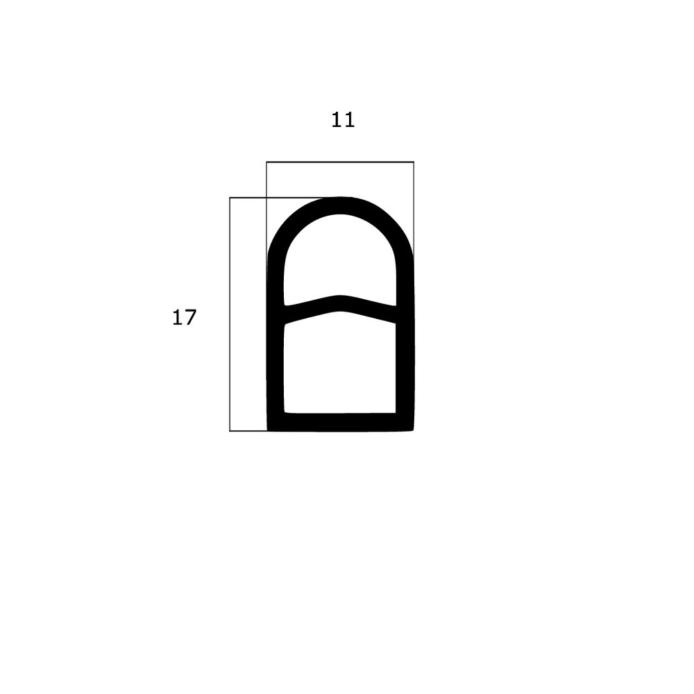 Türrahmen Dichtung - Stahlzargendichtung für Stahltüren | 11 mm Breite | Farbe: weiß